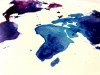 Plagáty - Mapa sveta akvarel