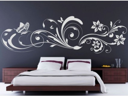 Dekorácia na stenu - Motýľ a kvetina