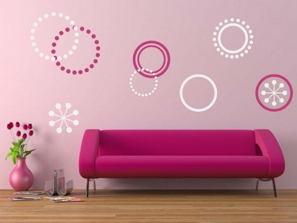 Dekorácia na stenu - Farebné kruhy