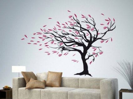 Dekorácia na stenu - Strom s lístím