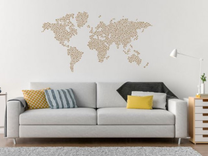 Samolepky na stenu - Mapa sveta kolieska