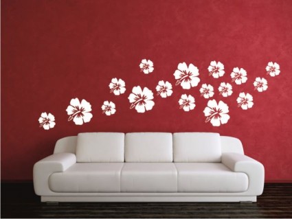 Samolepky na stenu - 50 kvetov