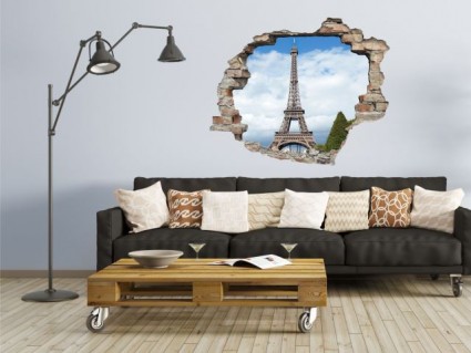 Nálepky na stenu - 3D Paríž