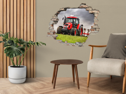 Samolepka na stenu - Samolepka 3D Traktor