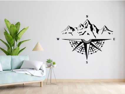 Samolepky na stenu - Kompas a hory