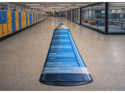 Podlahová samolepka – Česká história v podobe ceruzky