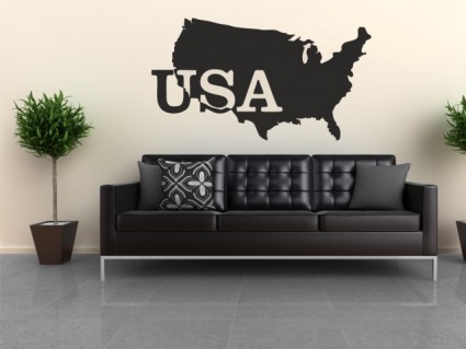 Nálepky na stenu - Mapa USA