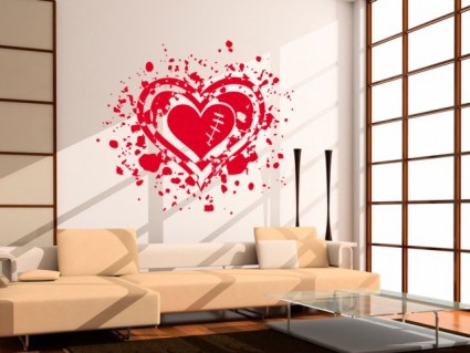 Samolepky na stenu - Love hearts