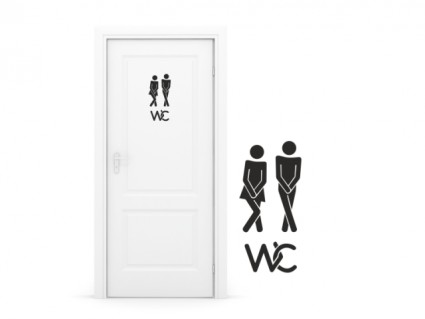 Samolepky na dvere - Toalety
