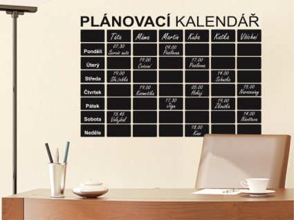 Samolepiaca tabuľa - Plánovací kalendár
