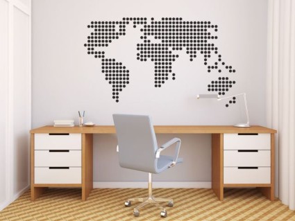 Nálepky na stenu - Mapa sveta