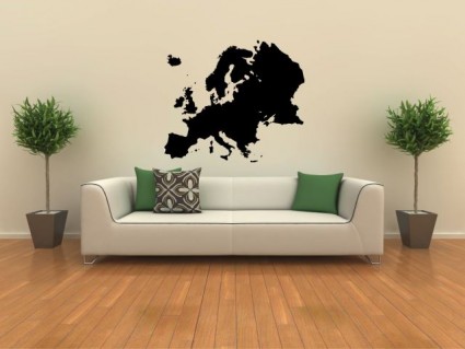 Samolepky na stenu - Mapa Európy