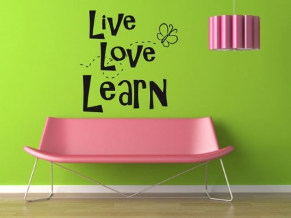 Samolepky na stenu - Live, Love, Learn