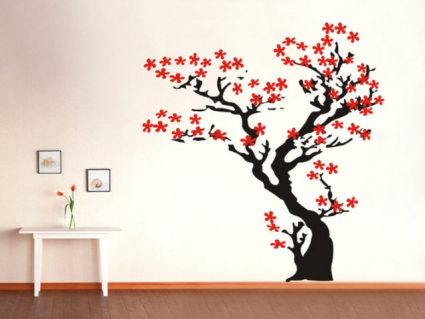 Samolepky na stenu - Strom s kvetmi