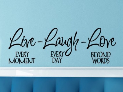 Dekorácie na stenu - Citát Live, laugh, love