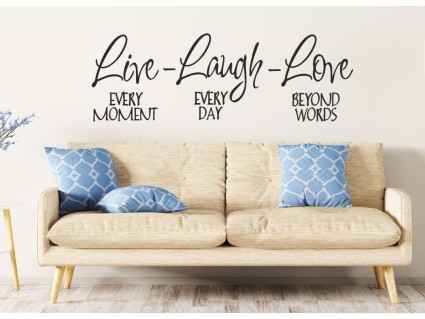 Dekorácie na stenu - Citát Live, laugh, love