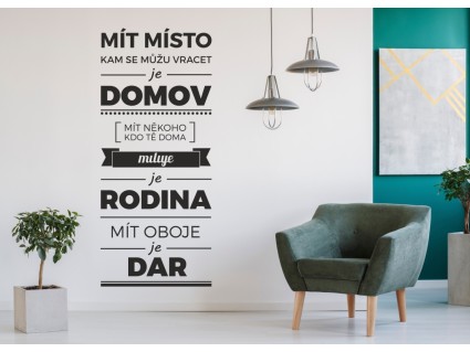 Samolepky na stenu - Domov, rodina a dar