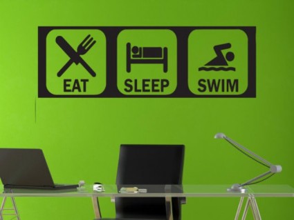 Dekorácie na stenu - Eat Sleep Swim