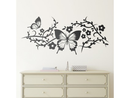 Samolepky na stenu - Ornament s motýľom