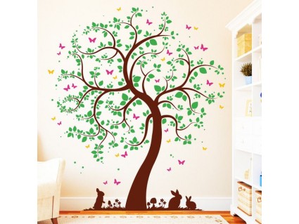 Dekorácia na stenu - Farebný strom