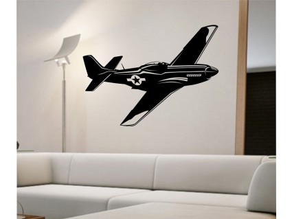 Samolepky na stenu - Lietadlo Mustang